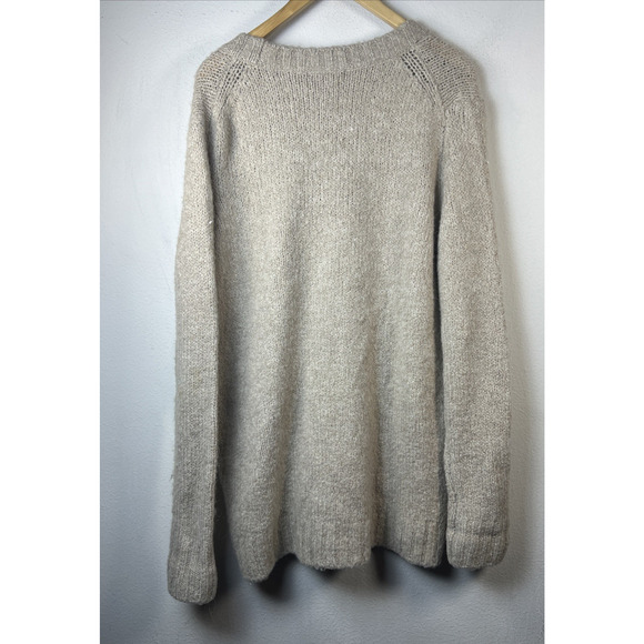 Zara Women's Tan Beige Alpaca Wool Knit Butterfly Sequin Beaded Sweater small - Picture 7 of 12